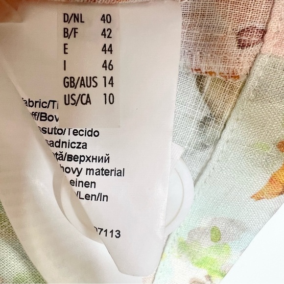 Steilmann Germany 100% linen white colourful floral 3/4 sleeve summer jacket 10 - Picture 15 of 15